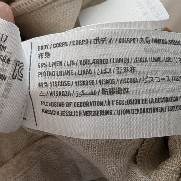 Abercrombie & Fitch Sloane Tailored Linen Blend Wide Leg Pants Beige 26 / 2 Long - Picture 7 of 7